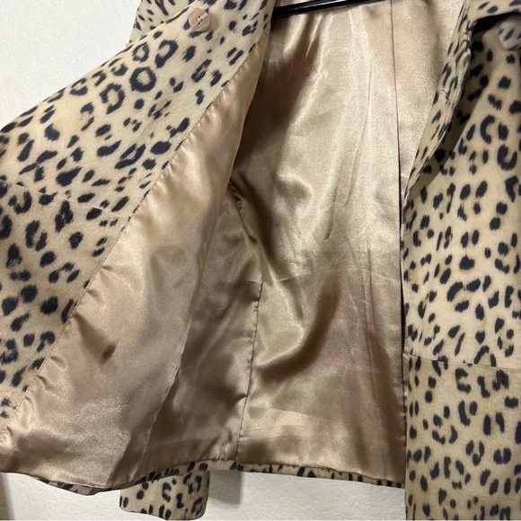 Chico’s Leopard Print Leather Suede Jacket Single Button Size S - Picture 10 of 14
